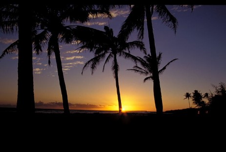 Sonnenuntergang am Salt Pond Beach, Kauai - Hawaii